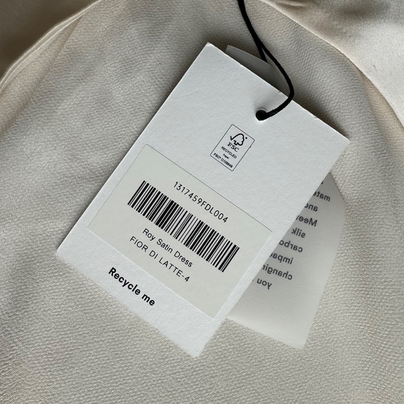 Reformation ROY Satin Wedding Dress Halter Gown - Fior Di Latte - with tags - 4 - Picture 4 of 14